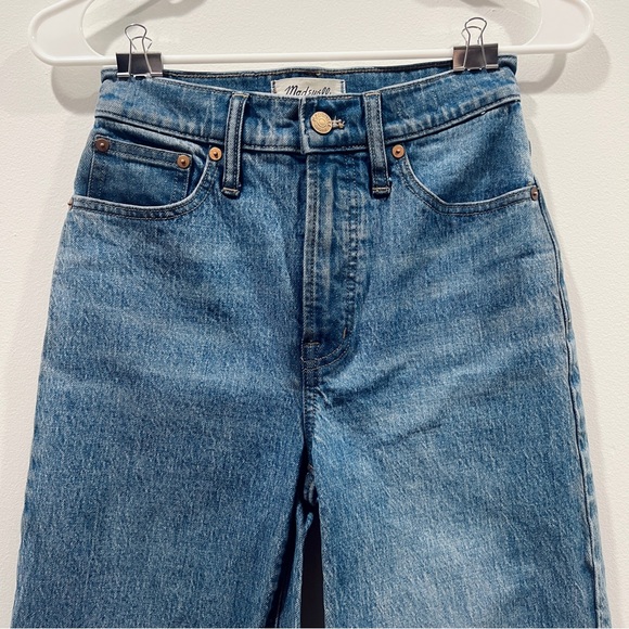 MADEWELL The Perfect Vintage Wide-Leg Crop Jean in Medium/Dark Wash - Size 23 - Picture 6 of 11